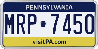 PA license plate MRP7450