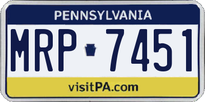 PA license plate MRP7451