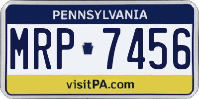 PA license plate MRP7456