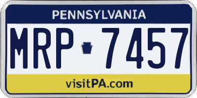 PA license plate MRP7457