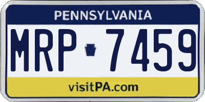 PA license plate MRP7459