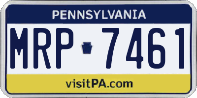 PA license plate MRP7461