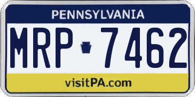 PA license plate MRP7462