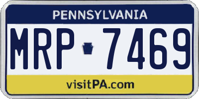 PA license plate MRP7469