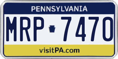PA license plate MRP7470