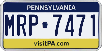 PA license plate MRP7471