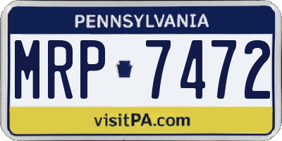 PA license plate MRP7472