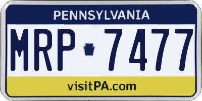 PA license plate MRP7477