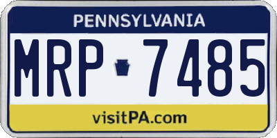 PA license plate MRP7485