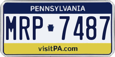 PA license plate MRP7487