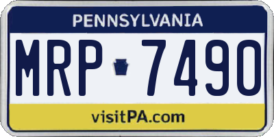 PA license plate MRP7490