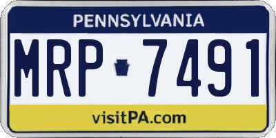 PA license plate MRP7491