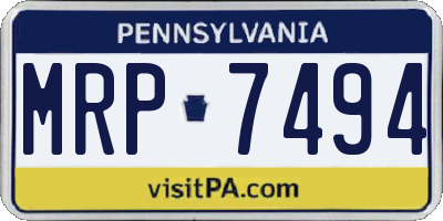 PA license plate MRP7494