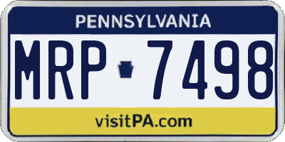 PA license plate MRP7498