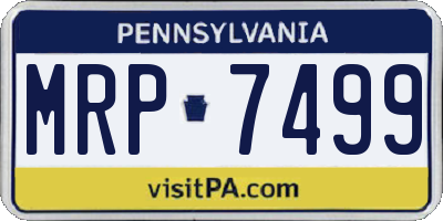 PA license plate MRP7499