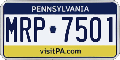PA license plate MRP7501
