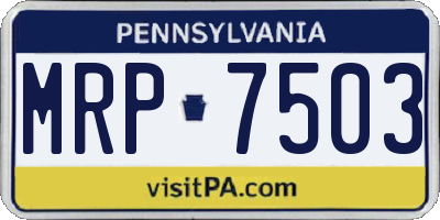 PA license plate MRP7503