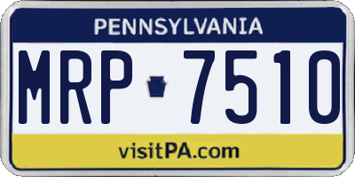 PA license plate MRP7510
