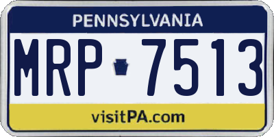 PA license plate MRP7513