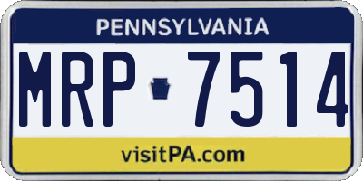 PA license plate MRP7514