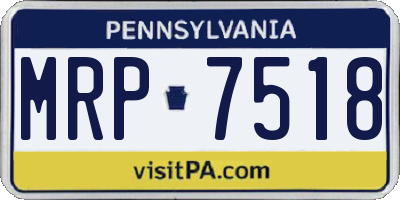 PA license plate MRP7518