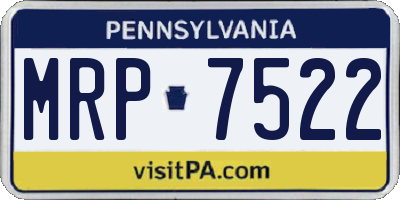 PA license plate MRP7522