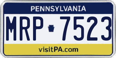 PA license plate MRP7523