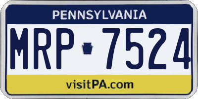 PA license plate MRP7524
