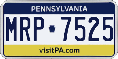 PA license plate MRP7525