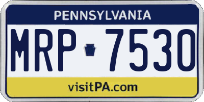 PA license plate MRP7530