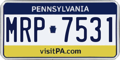 PA license plate MRP7531