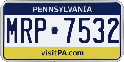 PA license plate MRP7532