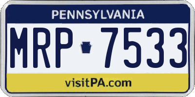 PA license plate MRP7533