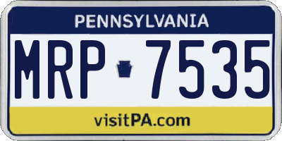 PA license plate MRP7535