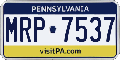 PA license plate MRP7537