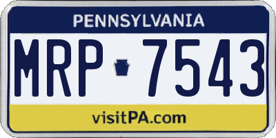 PA license plate MRP7543