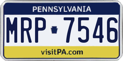 PA license plate MRP7546