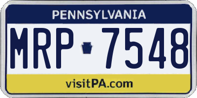 PA license plate MRP7548