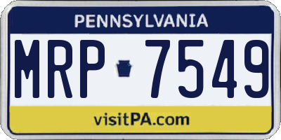 PA license plate MRP7549