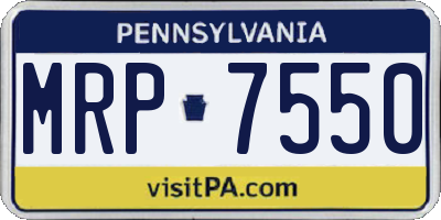 PA license plate MRP7550