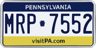 PA license plate MRP7552