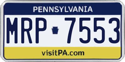 PA license plate MRP7553