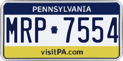 PA license plate MRP7554