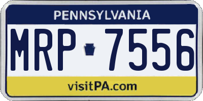 PA license plate MRP7556