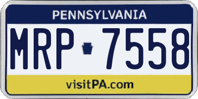 PA license plate MRP7558