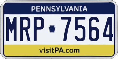 PA license plate MRP7564