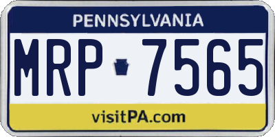 PA license plate MRP7565