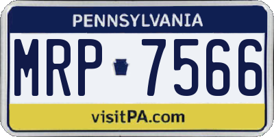 PA license plate MRP7566