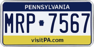 PA license plate MRP7567