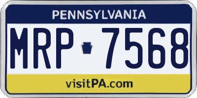 PA license plate MRP7568